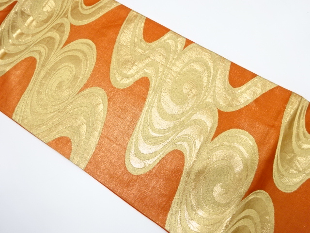 アンティーク　観世水模様織り出し袋帯（着用可）